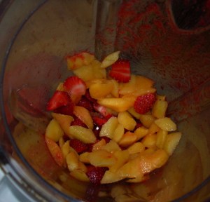 helado frutilla durazno