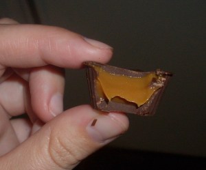 Bombón relleno de dulce de leche