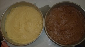 Torta de chocolate blanco y negro