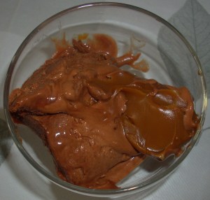 helado chocolate con  dulce de leche
