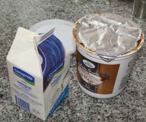 cubitos de dulce de leche y yogur