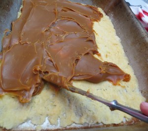 torta de coco y dulce de leche