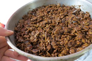 Crocante de chocolate y copos