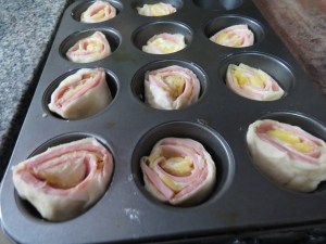 arrolladitos de jamón y queso