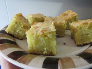 Brownies chocolate blanco y batata