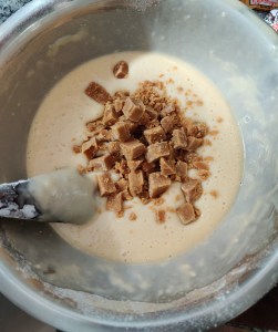 budín de vainilla con bloquecitos